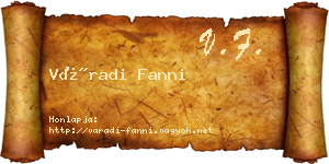 Váradi Fanni névjegykártya